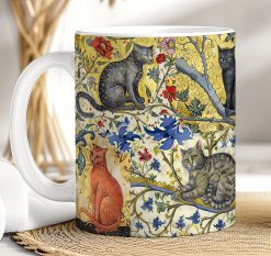 Medieval Cat Mug - Gothic Art, Funny Witchy Coffee Cup