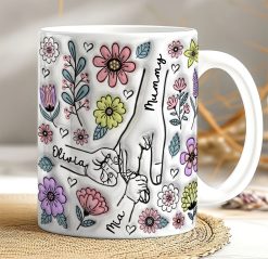 Alternative view of Personalised Mummy Mug – Custom Hands & Kids Names Mug