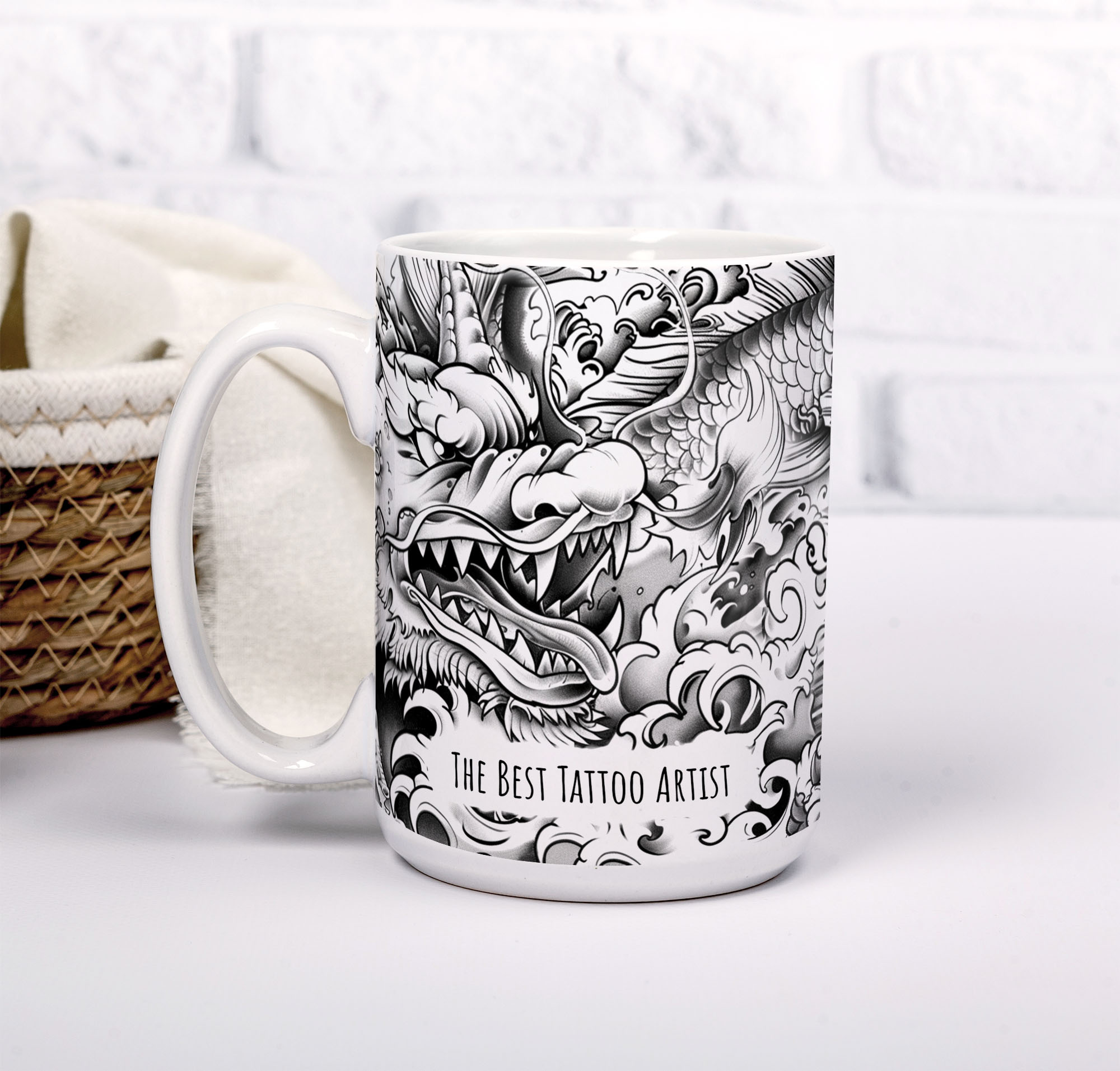 Tattoo Artist Mug - Japanese Dragon Tattoo Art Cup - Image 9