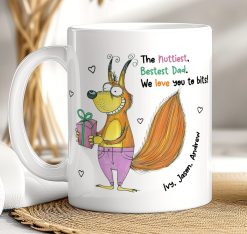 Personalised Funny Dad Mug β Cute Squirrel Gift from Kids