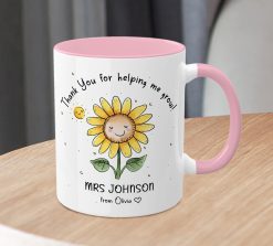 Alternative view of Personalised Sunflower Teacher Mug – Thank You Gift