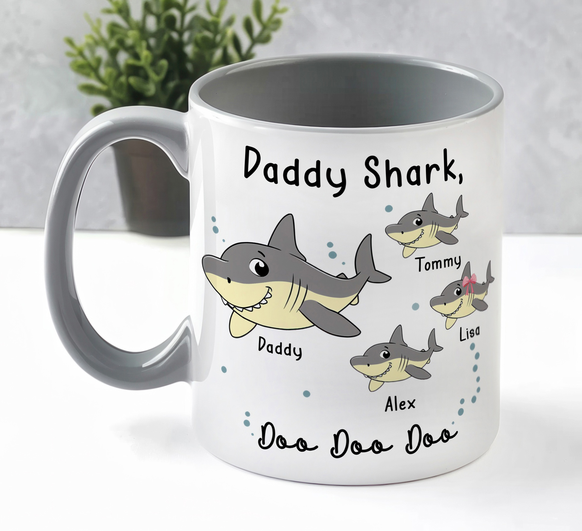 Personalised Daddy Shark Mug - Father's Day Gift - Image 8
