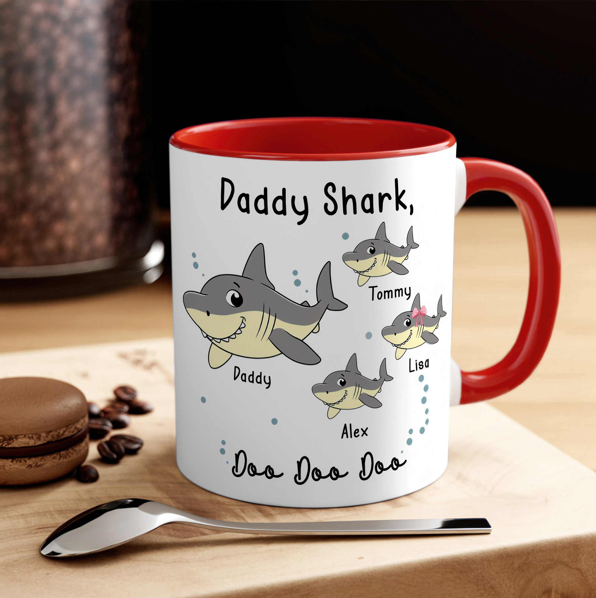 Personalised Daddy Shark Mug - Father's Day Gift - Image 7