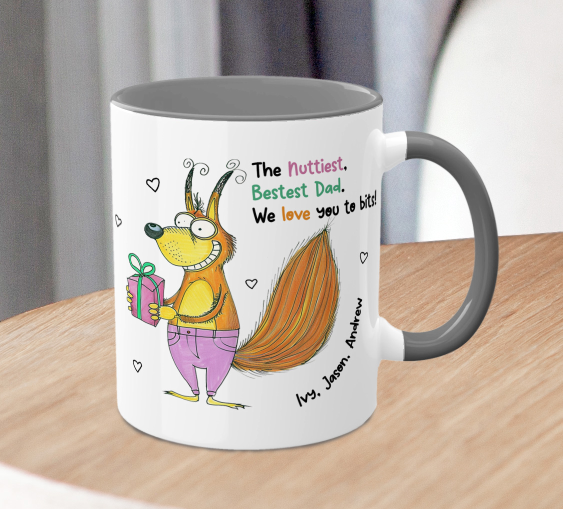 Personalised Funny Dad Mug – Cute Squirrel Gift from Kids - Image 7