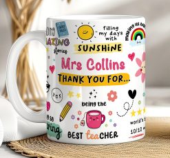 Personalised Thank You Teacher Mug – End of Term Gift