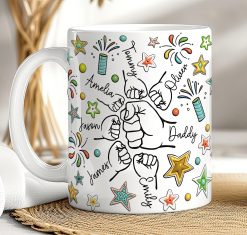 Personalised Daddy Fist Bump Mug – Custom Family Gift for Dad