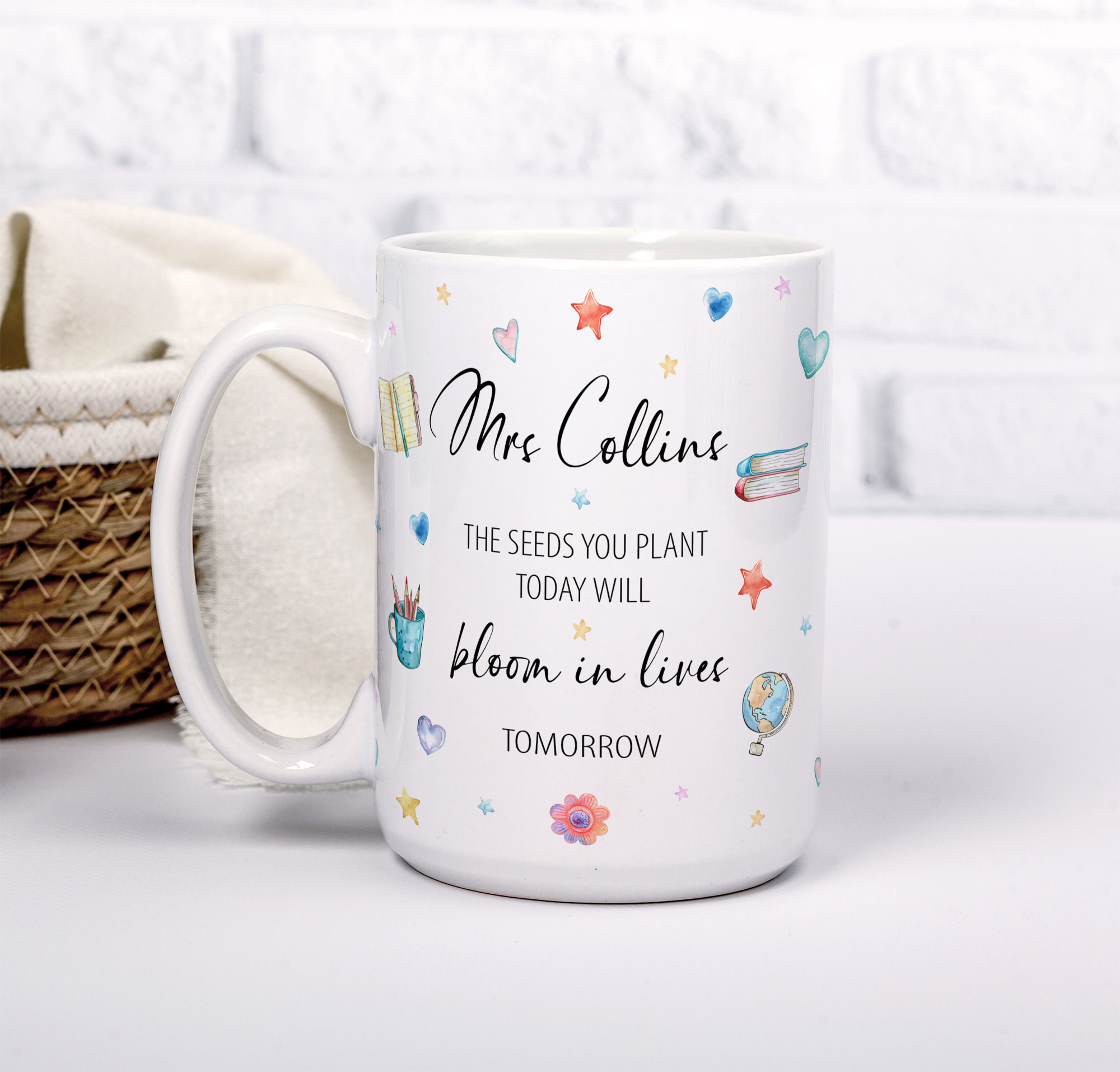 Personalised Teacher Thank You Mug – Seeds You Plant Quote - Image 5