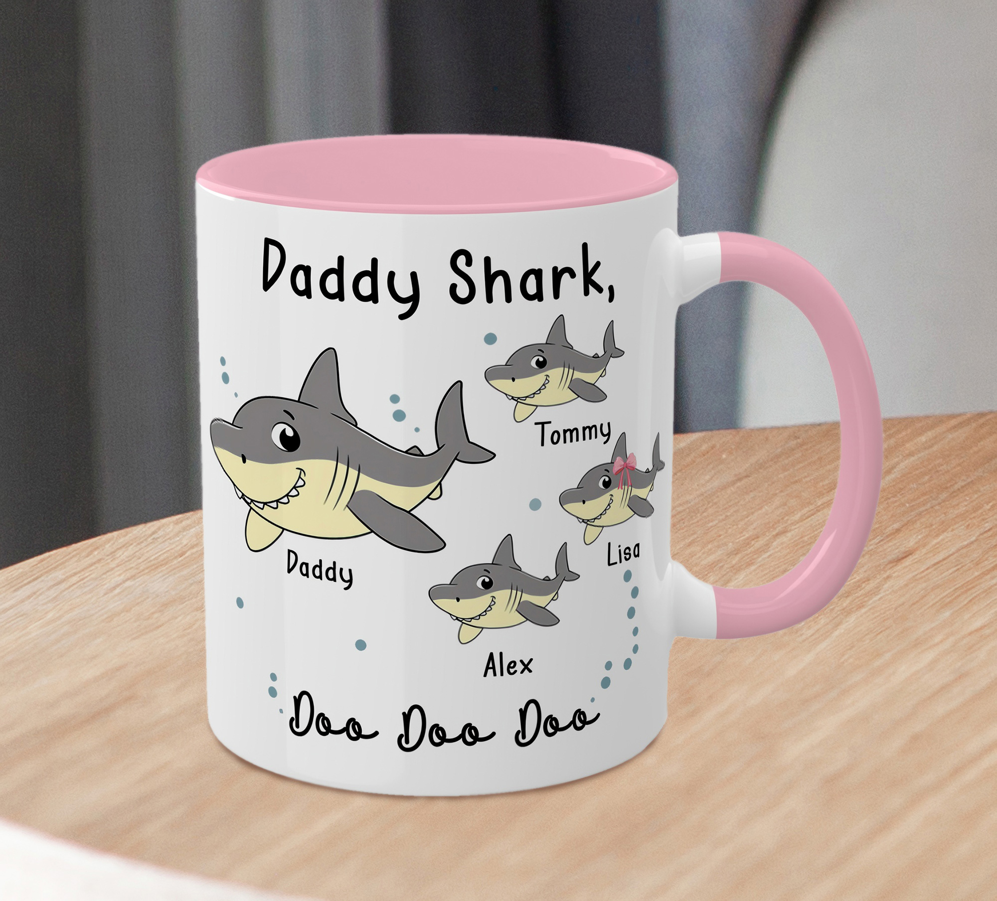Personalised Daddy Shark Mug - Father's Day Gift - Image 3