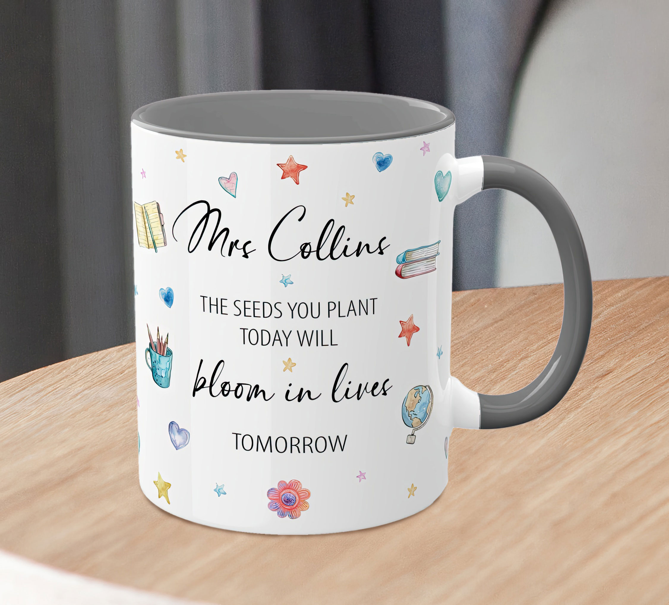 Personalised Teacher Thank You Mug – Seeds You Plant Quote - Image 4