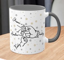 Alternative view of Personalised Fist Bump Dad Mug – Family Names Father’s Day Gift