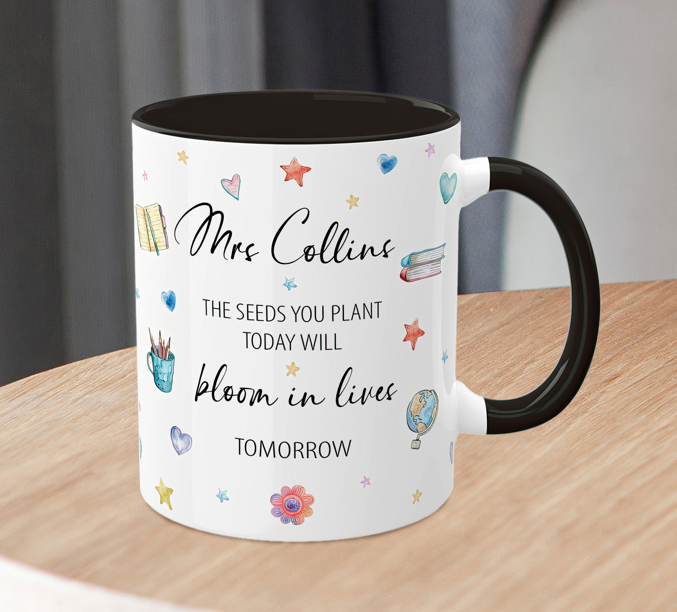 Personalised Teacher Thank You Mug – Seeds You Plant Quote - Image 3