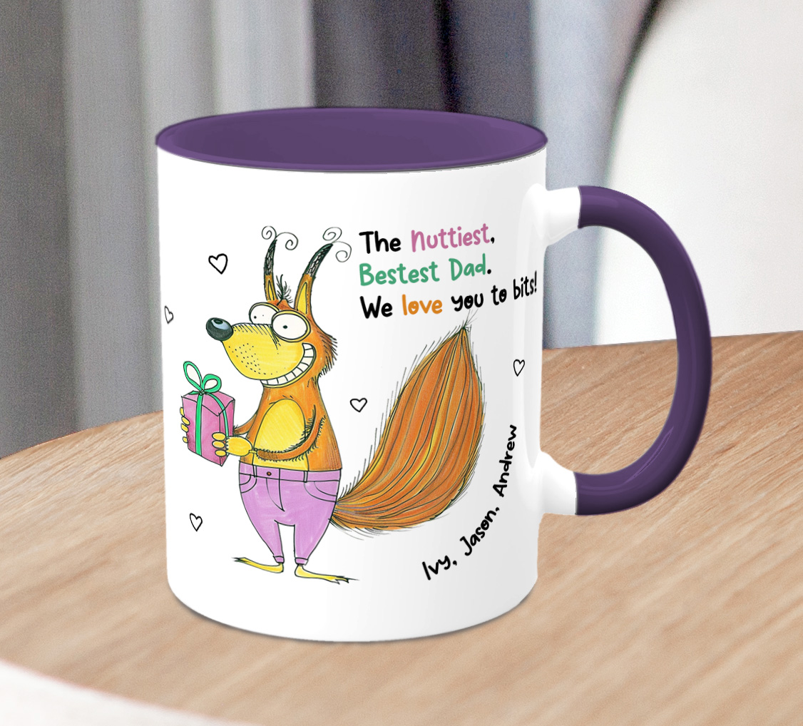 Personalised Funny Dad Mug – Cute Squirrel Gift from Kids - Image 2