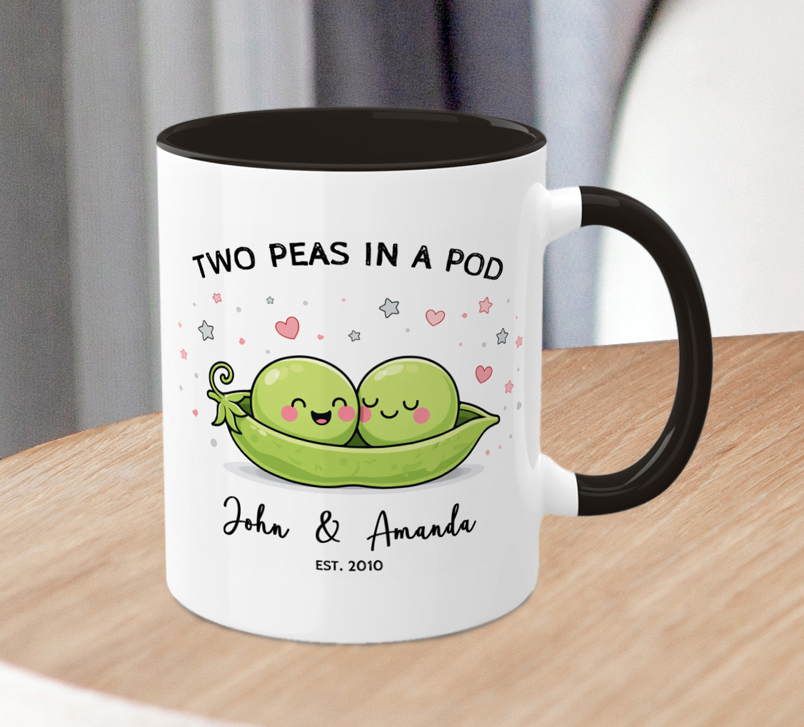 Personalised Two Peas in a Pod Couple Mug - Image 4