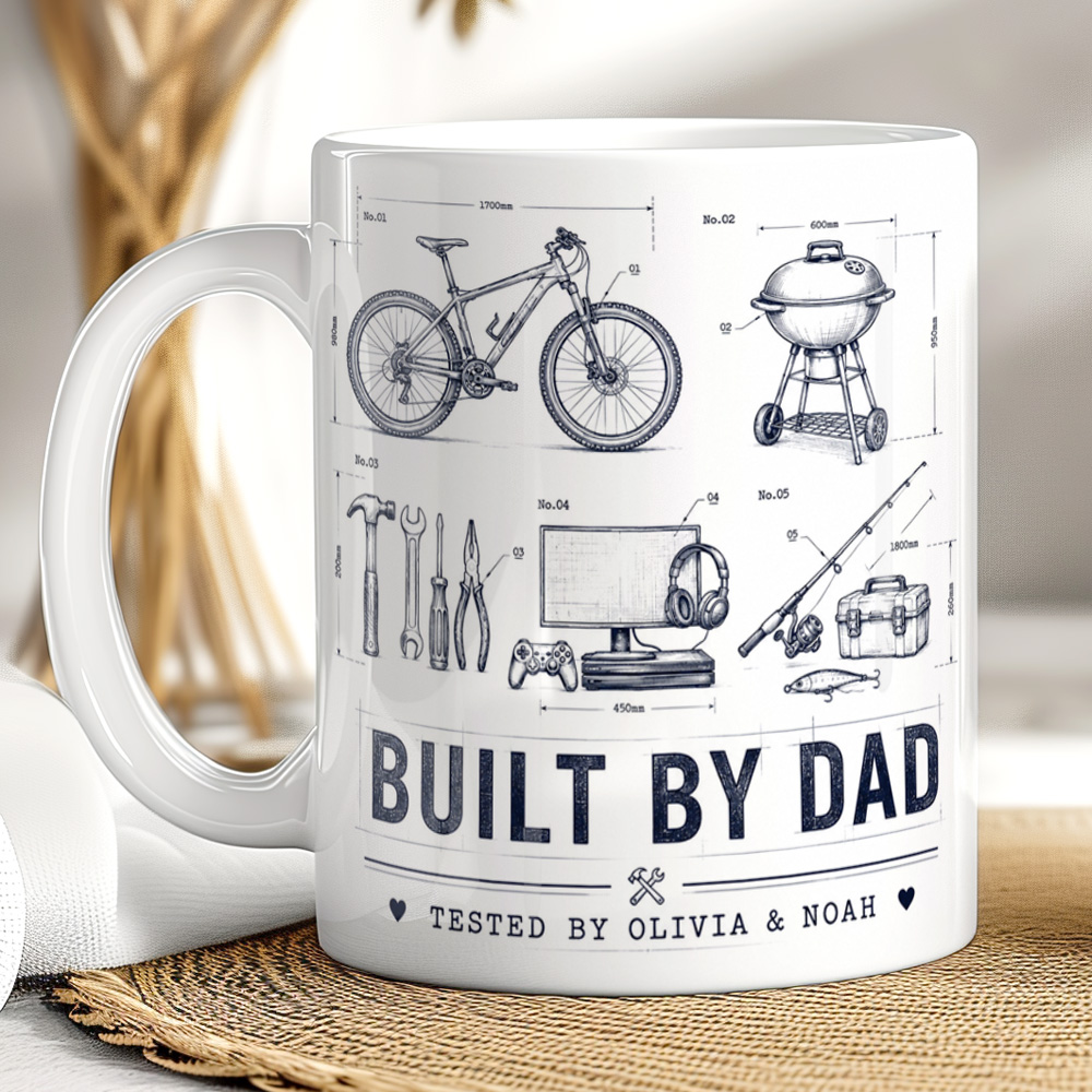 Personalised Built By Dad Mug – Custom Father’s Day Gift