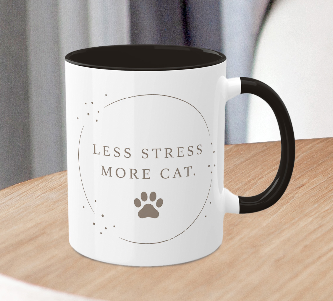 Less Stress More Cat Mug – Funny Cat Lover Gift - Image 3