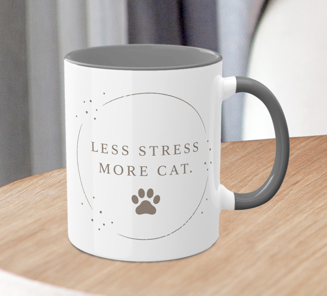 Less Stress More Cat Mug – Funny Cat Lover Gift - Image 2