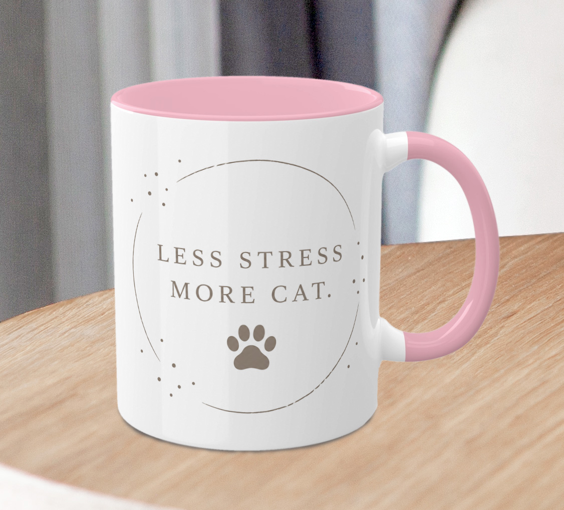 Less Stress More Cat Mug – Funny Cat Lover Gift - Image 4